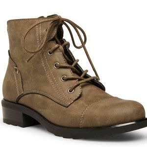 New Madden Girl Daria Combat Boot Dark Taupe 7.5